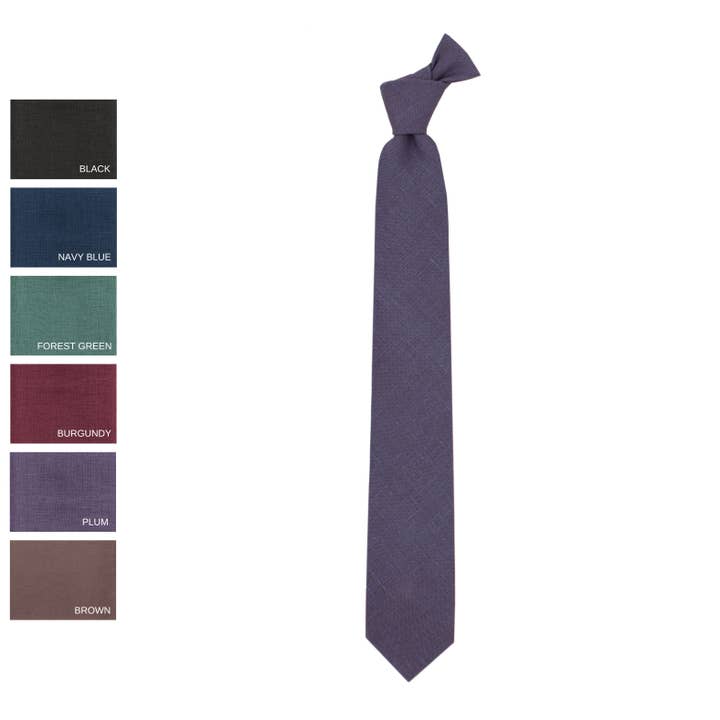Standard plum linen mens ties for wholesale by DucksnFoxes