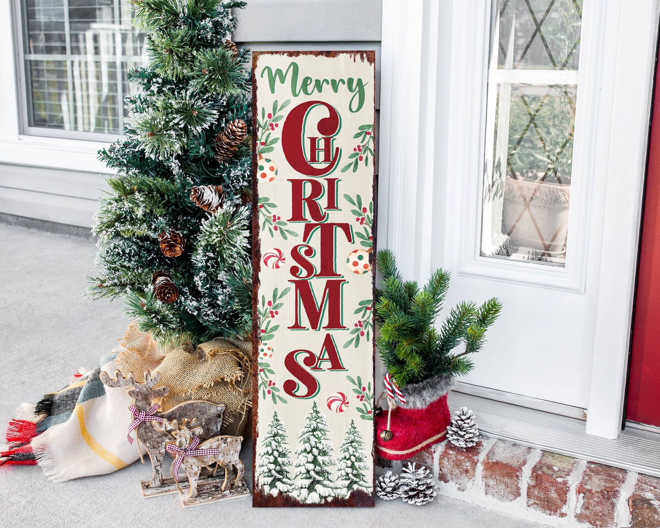 TX USA Corporation - Wholesale Christmas Wall Art - Christmas Snowman Porch Sign | Rustic Farmhouse Holiday Welcome Decor8