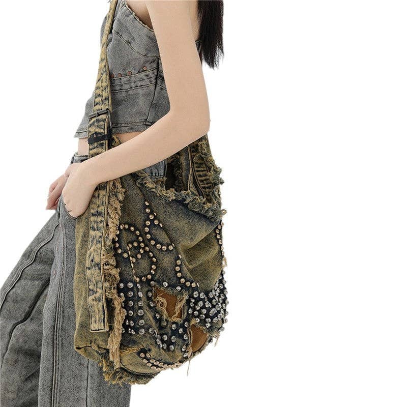 Yellow Large Capacity Shoulder Tote Bag for wholesale on Faire4