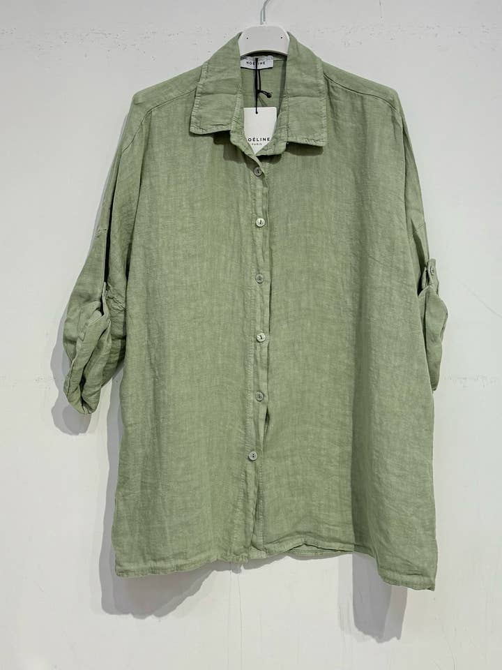 NOELINE – Großhandel Hemd mit Button-down-Kragen – Damen – 20090U Leinenhemd8