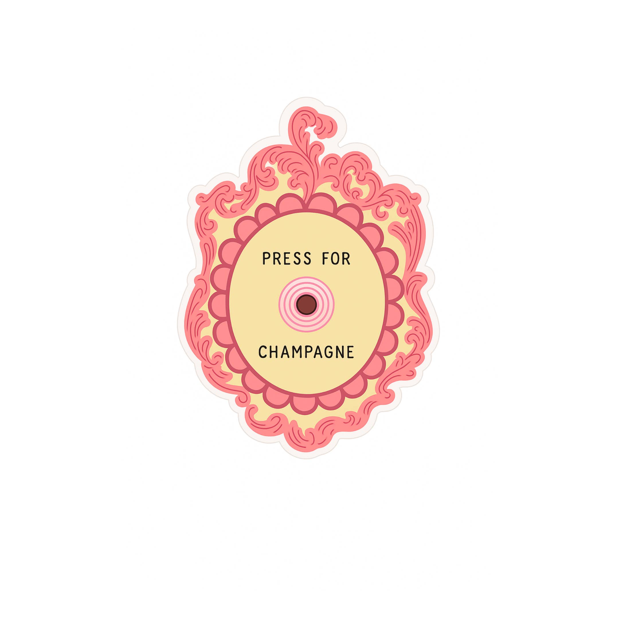 Opal Rose Creative Studio - Wholesale Sticker - Press for Champagne Sticker