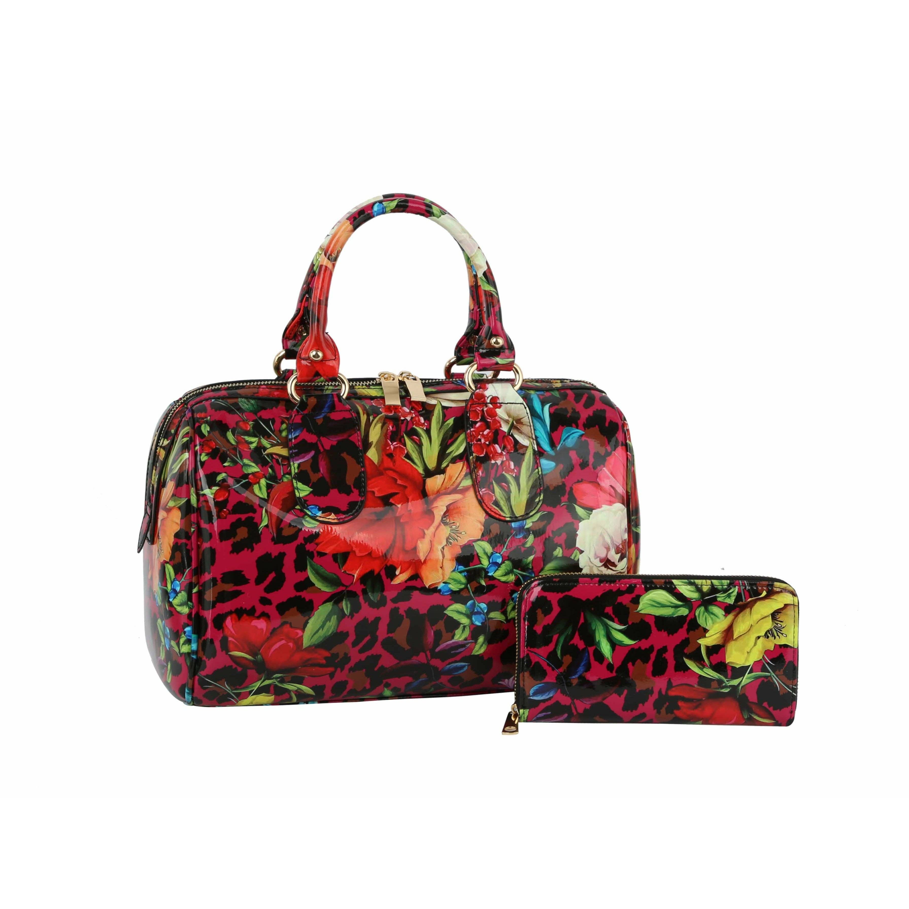 Handbag Factory Corp - Wholesale Satchel - Women's - Fashion Leopard Flower Satchel with wallet4