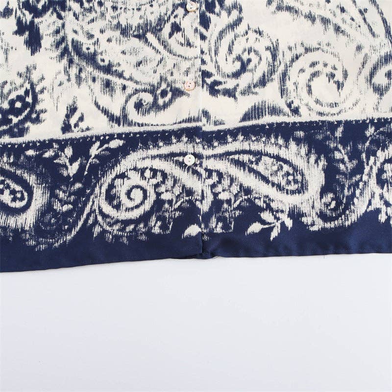 Marayn - Wholesale Lounge Set - Women's - Autumn Silk Print Set Elegant  Effortless Style6