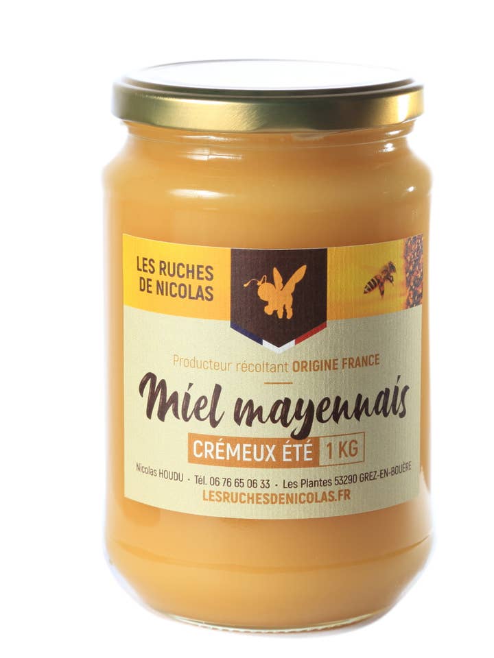 Miel cremosa de verano 1 kg para venta al por mayor de Les Ruches de Nicolas