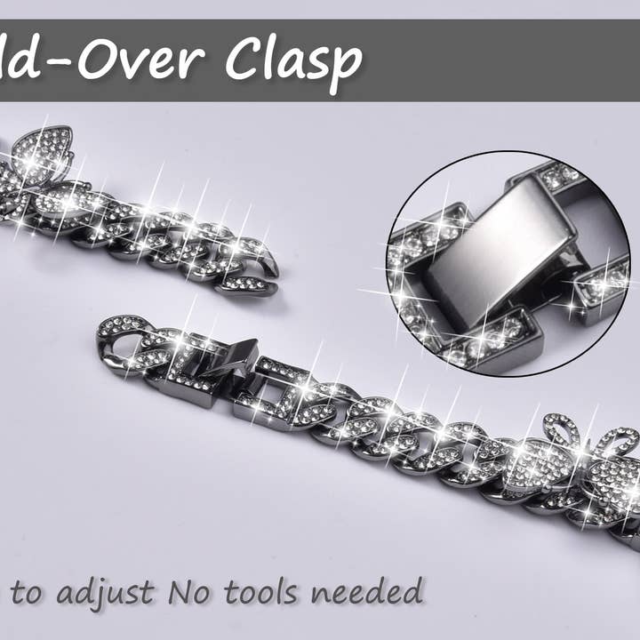 ShopTrendsNow - Wholesale Watch Band/Strap - Women's - Butterfly Crystal CZ Rhinestone Bling Apple Watch Band