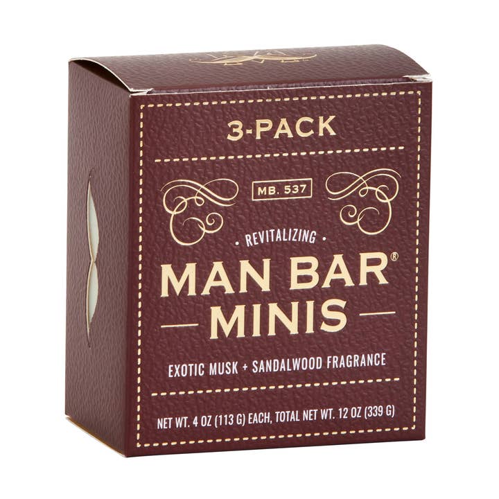 Man Bar Miniature Exotic Musk & Sandalwood 3pc Gift Set for wholesale by San Francisco Soap / Man Bar Soap
