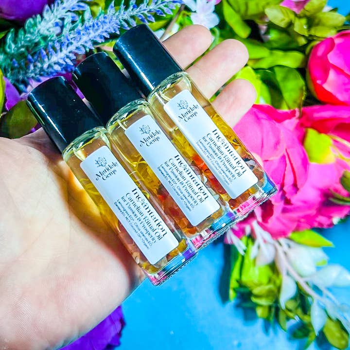 Incantation - Carnelian Infused Roll On, Halloween Perfume for wholesale by Mandala Gems