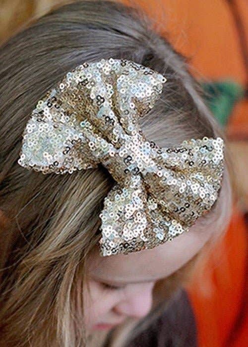 The Hair Bow Company - Wholesale Hair Bow - Kids - Sequin Hair Bow - Alligator Clip - 4"3
