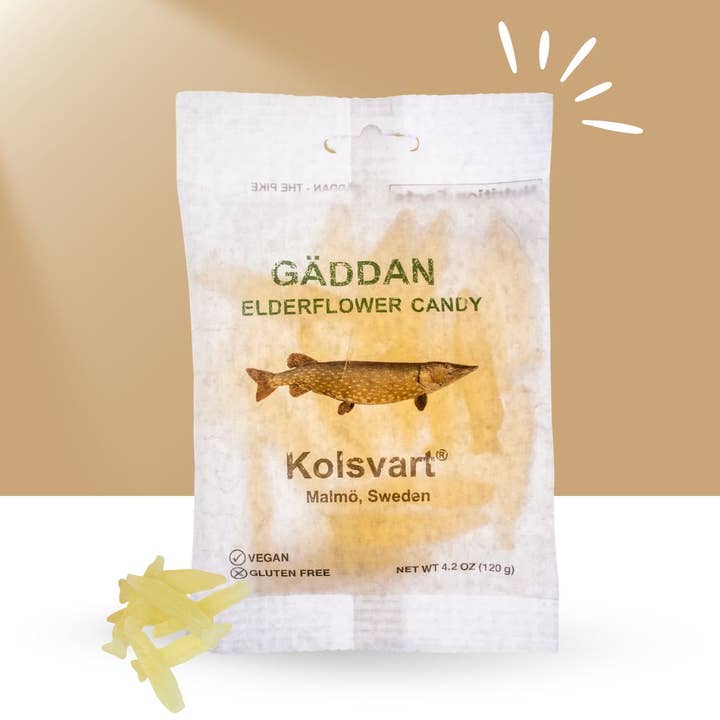 Casacella Foods - Wholesale Gummy - Kolsvart Gaddan Elderflower Candy Fish 4.25 oz (125 gr)2