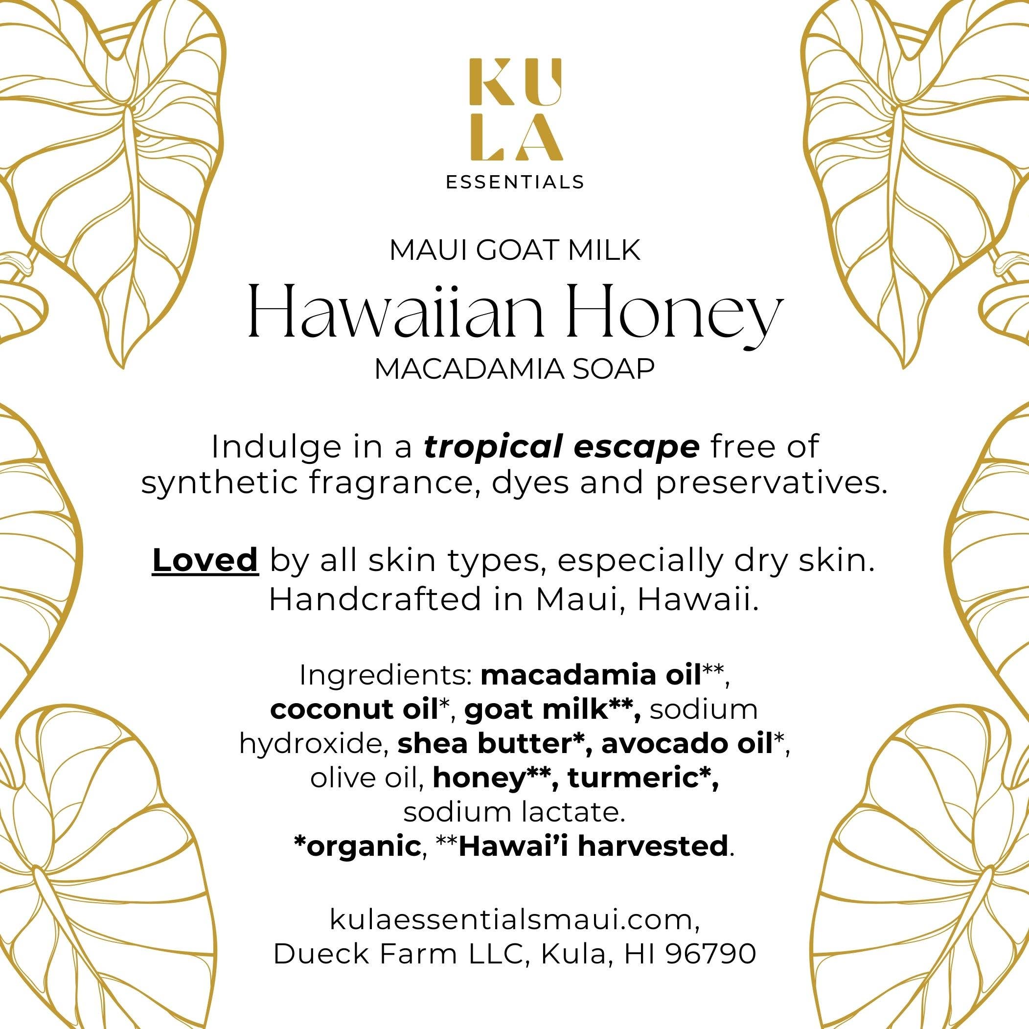 Kula Essentials - Wholesale Bar Soap - Maui Goat Milk Macadamia Soap - Hawaiian Honey (Unscented)5