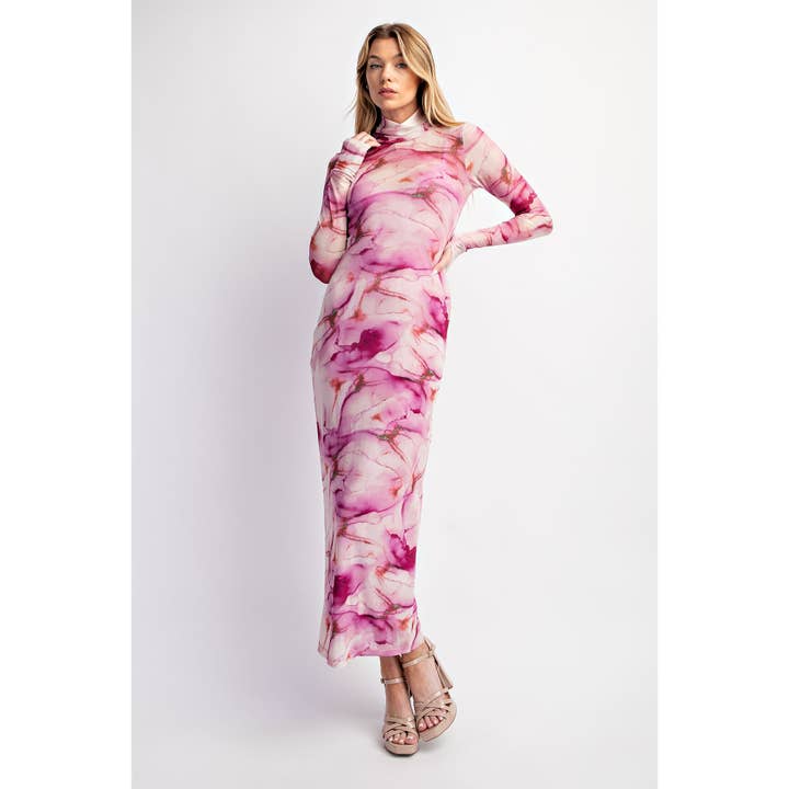 MESH MAXIKLÄNNING MED LINNEKLÄDESFODER för wholesale av Sweet Generis