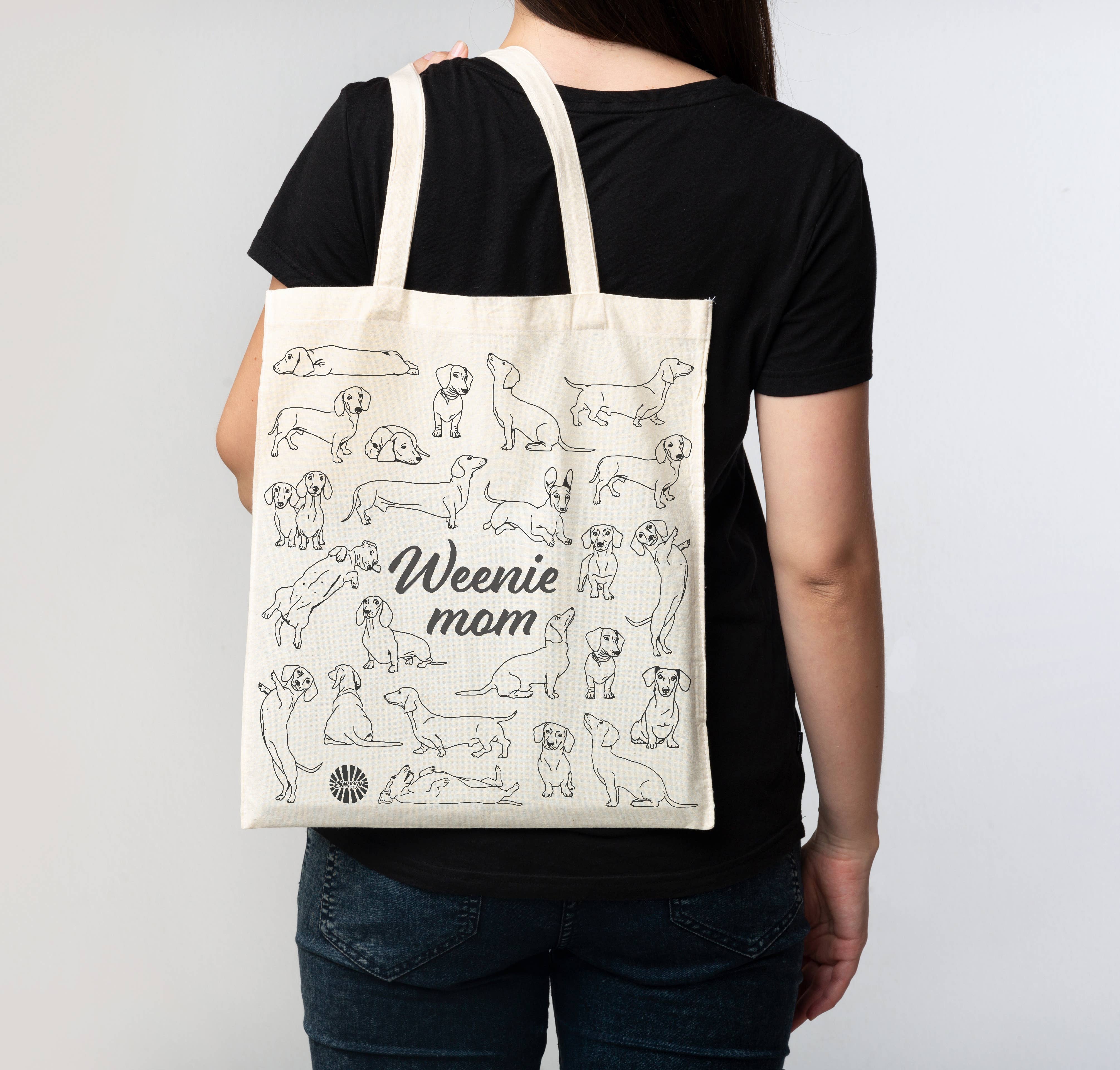 Sween Shop - Wholesale Tote Bag - Women's - Weenie Mom Dachshund Tote Bag for Pet Dog Mom Doxie Gift7