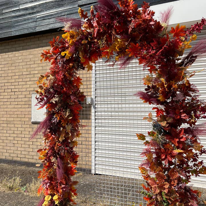 IVY CRUZ - Wholesale Bunting/Garland - Fall Burgundy Flower Garland, Moody Fall Decor, Burgundy4