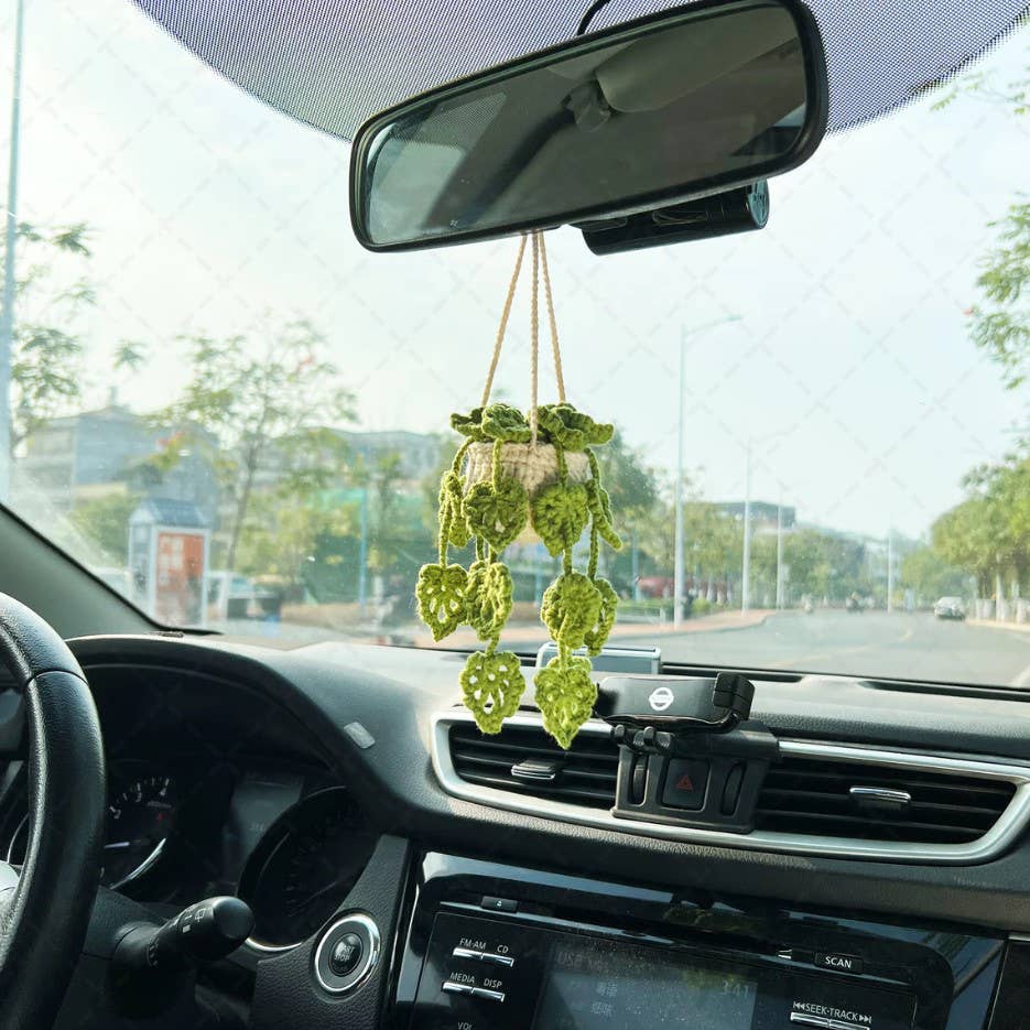 TOMOPOD LLC – wholesale Car Decorative Charm - Unisex – Crochet Monstera Plant, Car Plant Hanging, Plant Lover Decor6
