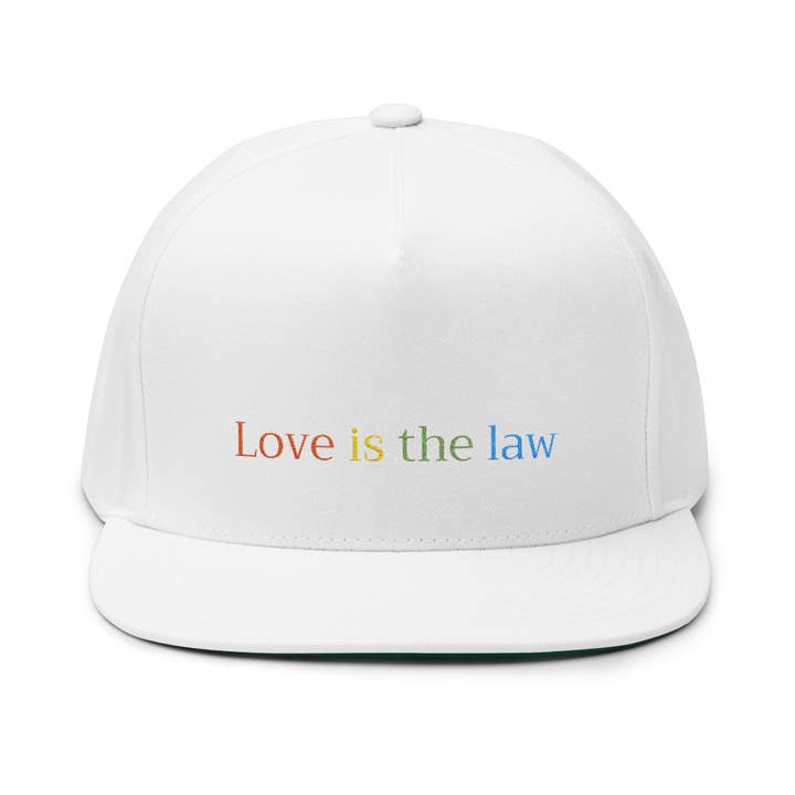 "Love is the law" Rainbow Embroidered Snapback Cap for wholesale by Cray Clothing Company