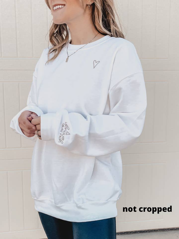 Honey Soul LLC - Wholesale Sweatshirt - Women's - Original You Are Enough Embroidered Sweatshirt3