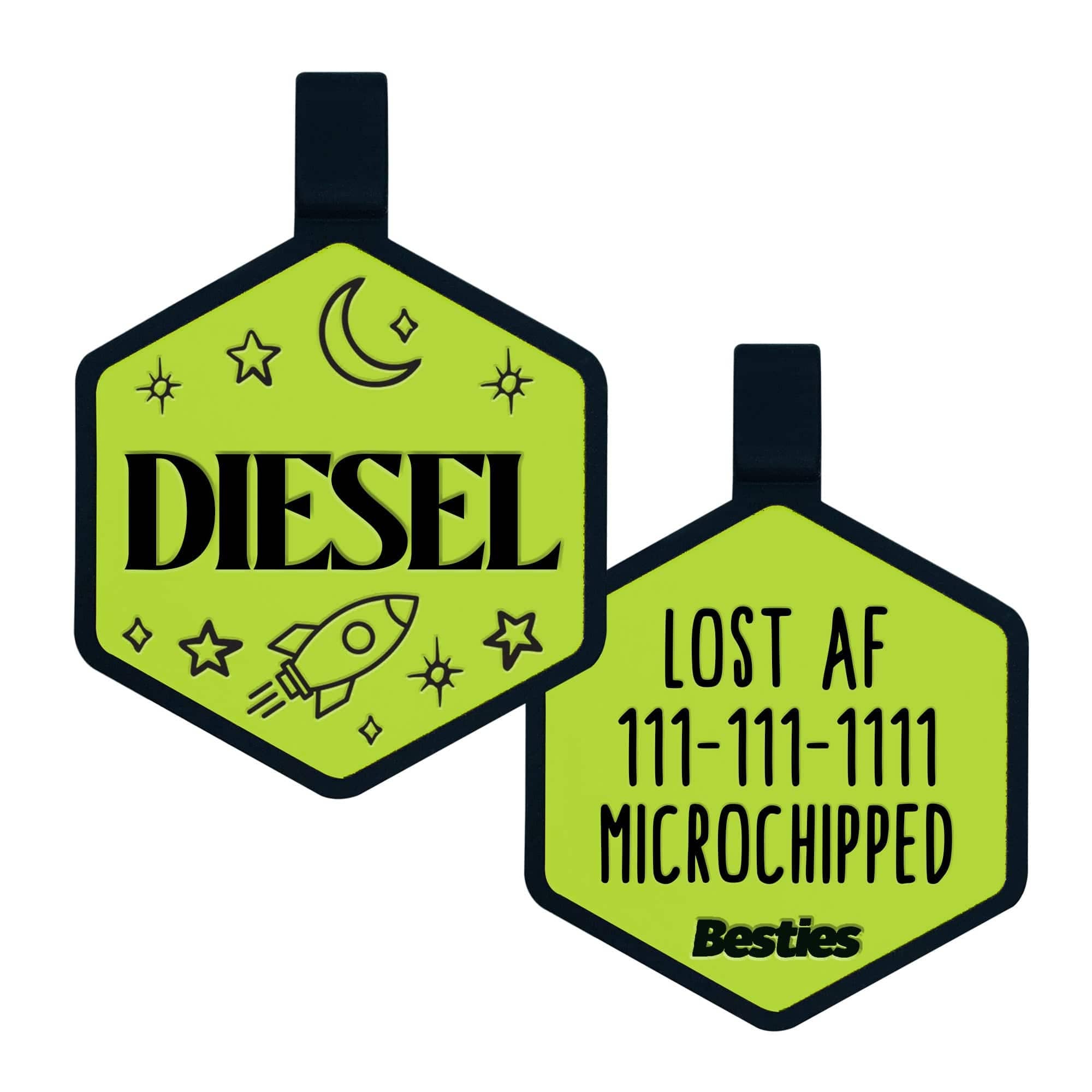 Besties Pets - Wholesale Pet Identification Tag - Dog - Space Cadet Silicone Dog ID Tag12