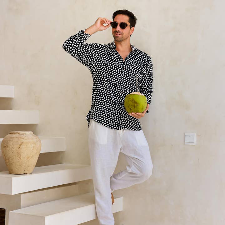White The Drippin' Dots - Long Sleeve Shirt for wholesale on Faire