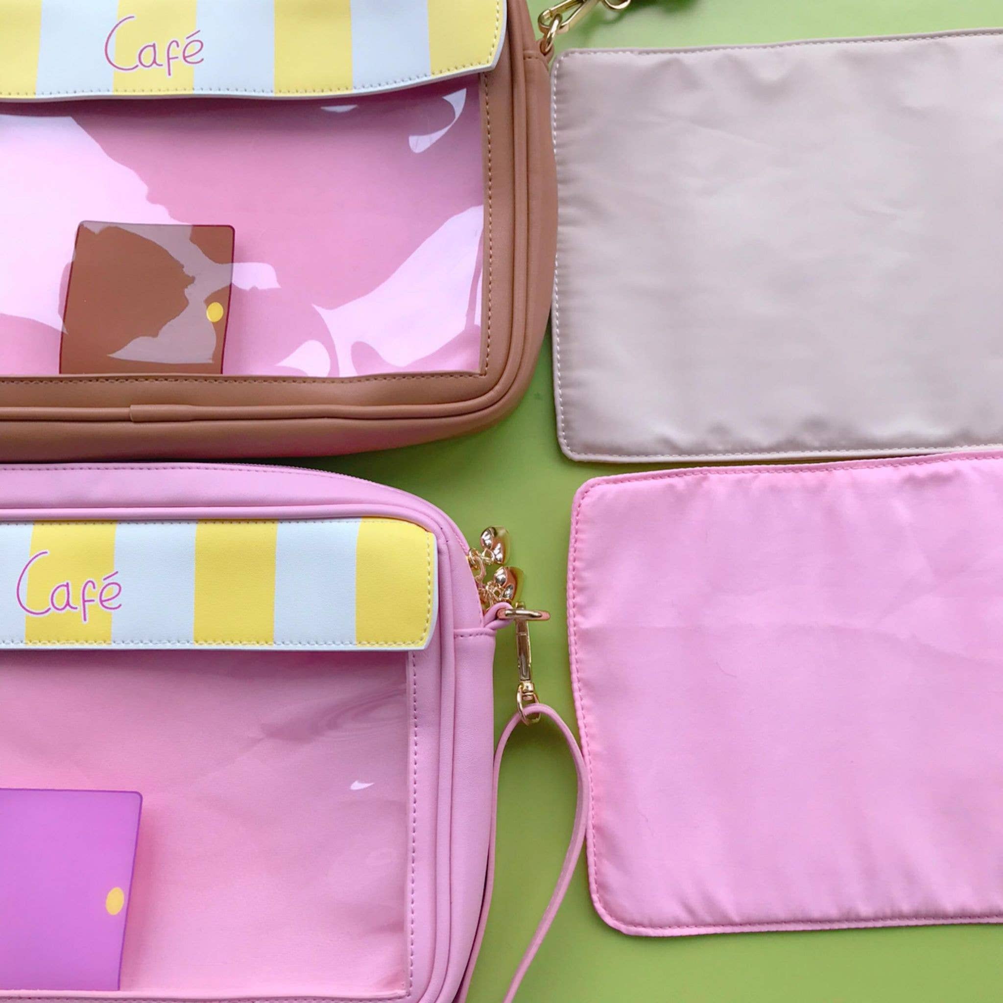 MLTY - Vente Sac à bandoulière – femme - Sac de café avec fenêtre transparente Ita Bag (Rose)3