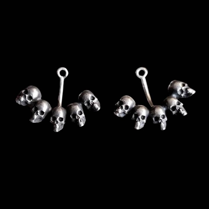 Orecchini a giacca con teschio per la vendita all'ingrosso da parte di Inchoo bijoux inc