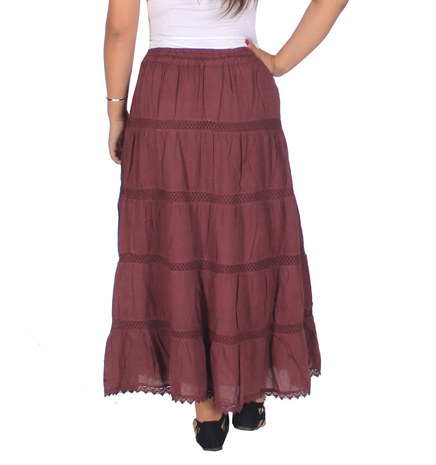 Lungta Imports - Vente Jupe – femme - Jupe longue en coton bohème hippie gitane pour femme19