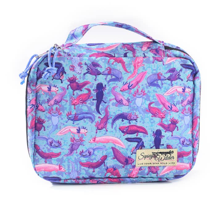 Sipsey Wilder - Wholesale Toiletry Bag - Women's - A Lotta Axolotls Travel Organizer Case