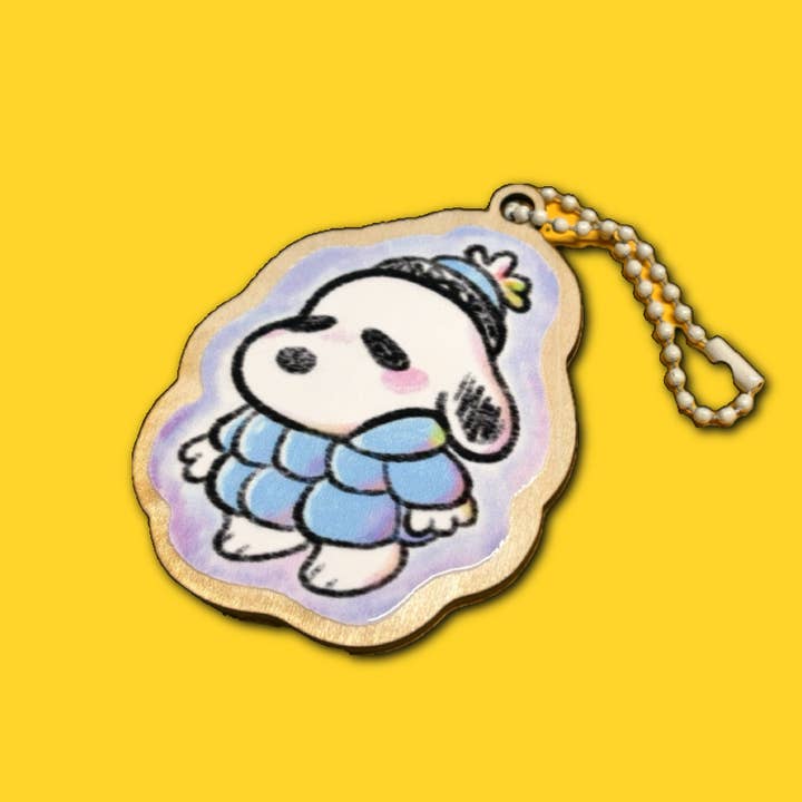 Puffer Snoopy | Wooden Keychain for wholesale by Ghostiekid