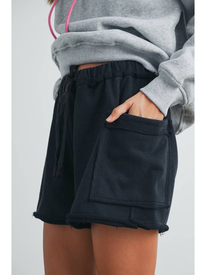 BUTTERMELON – wholesale Lounge shorts – Women's – Washed French Terry Drawstring Jogger Shorts - BMP730812