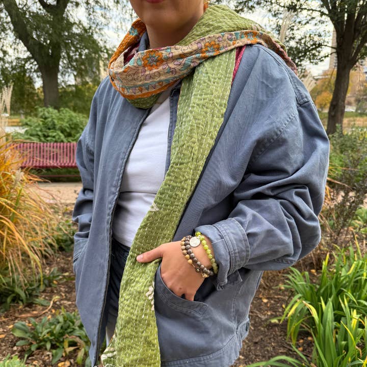 Seeds - Wholesale Scarf - Women's - Kantha Scarf Scarves | Made From Recycled Cotton Saris 2