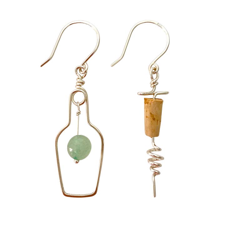 Boucles d'oreilles Vin - Boucles d'oreilles Vin Blanc en Pierre de Jade pour la vente par BlighPosh