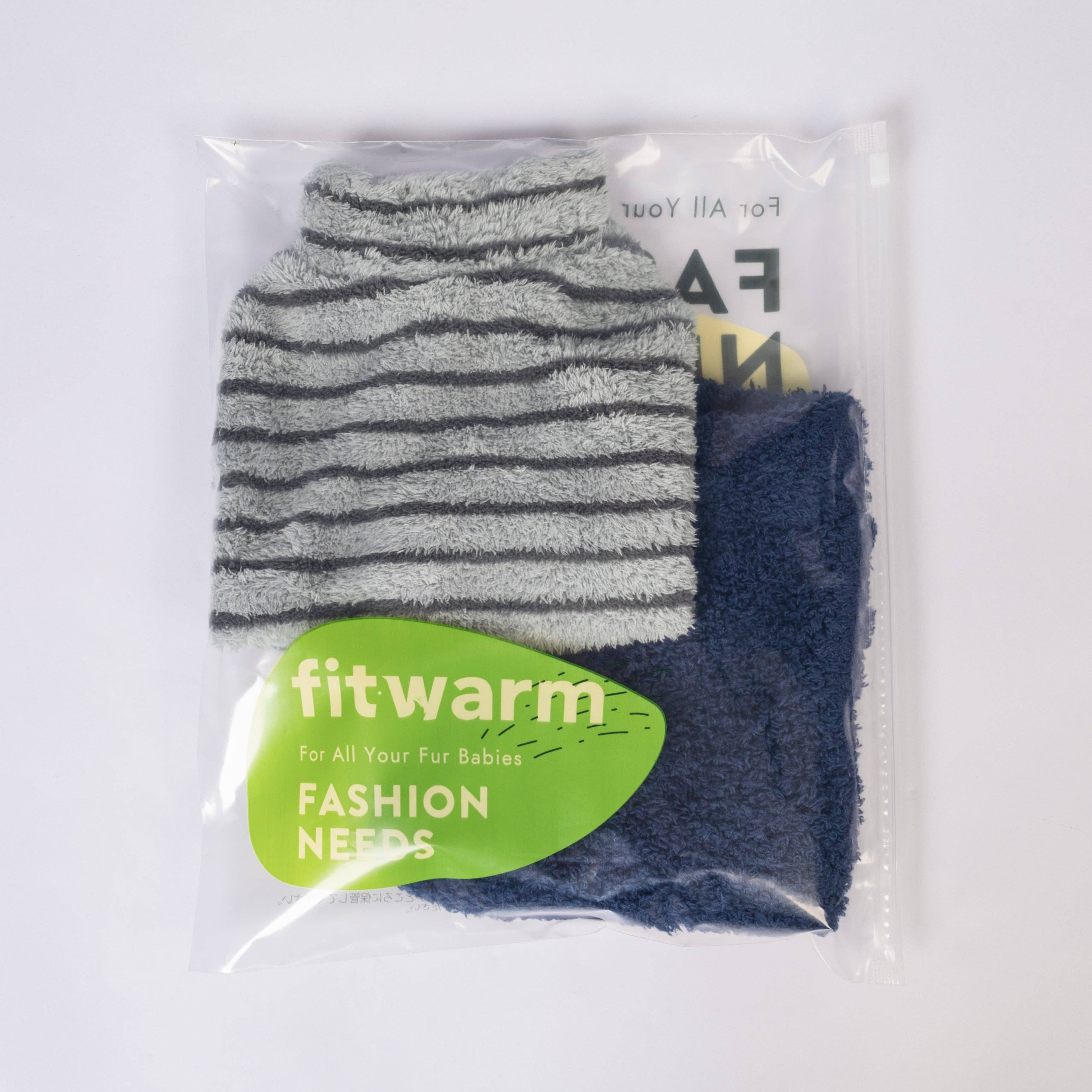 Gray 2 Pack Striped Dog Fleece Sweater for wholesale on Faire14