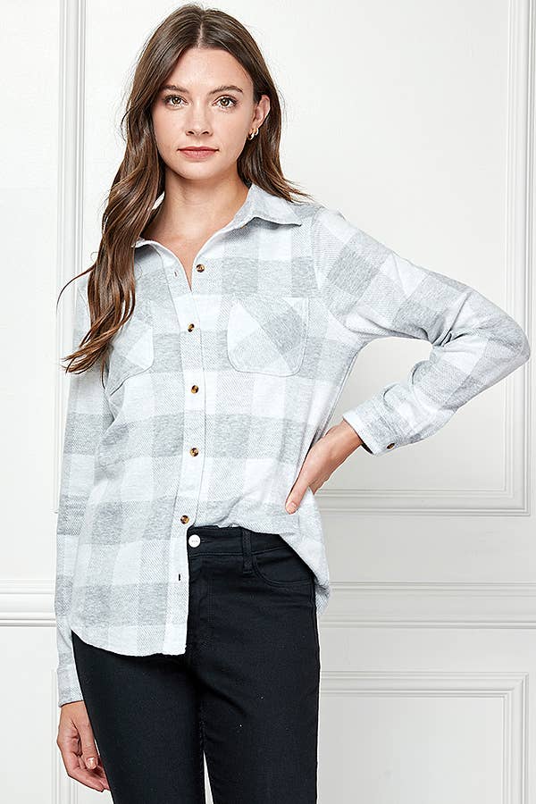 Veracci - Wholesale Button Down Shirt - Women's - Stretch button Up Women Plaid Sweater Shirt28