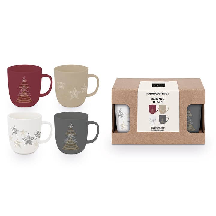 Pure Christmas & Starlight Matte Mug Set 4 for wholesale by ppd Paperproducts Design GmbH