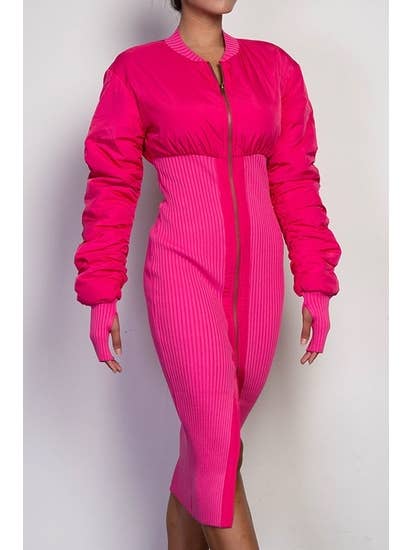 Pink Jacket Dress for wholesale by Melanin E-Commerce