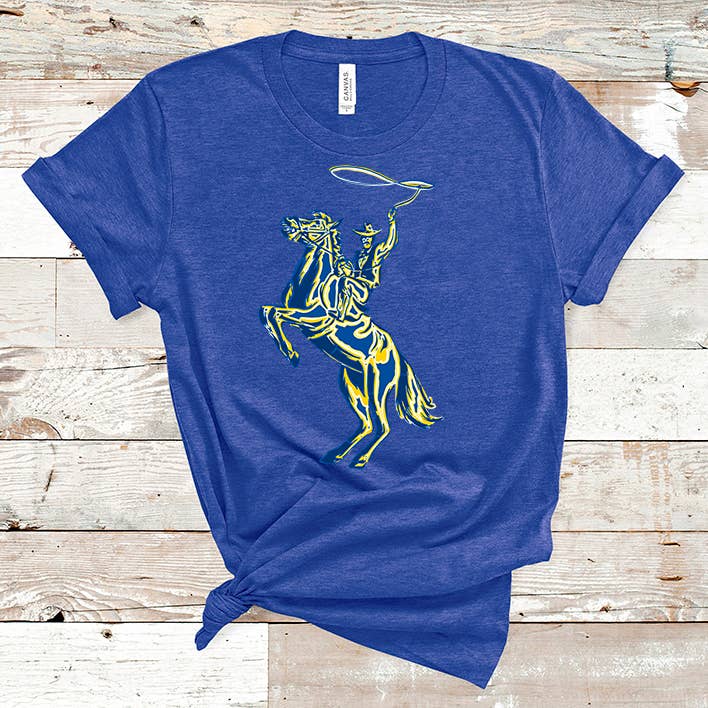 Pink House On River Road - Wholesale Screen Printed T-Shirt - Kids - Layered Cowboy Graphic Tee (McNeese State University) YOUTH1