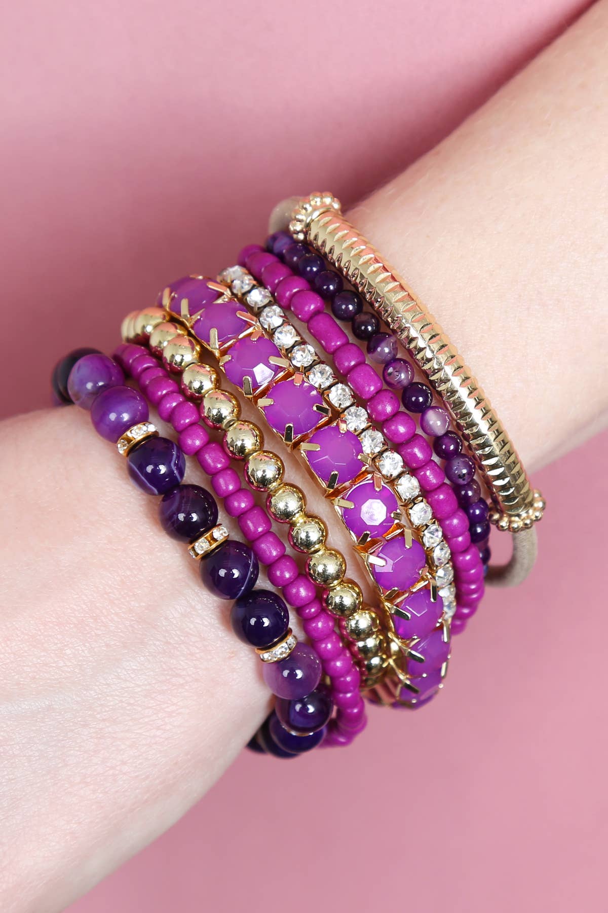 MYS Wholesale Inc - Wholesale Beaded Bracelet - Regular Size Stack-able Beads Bracelet Set20