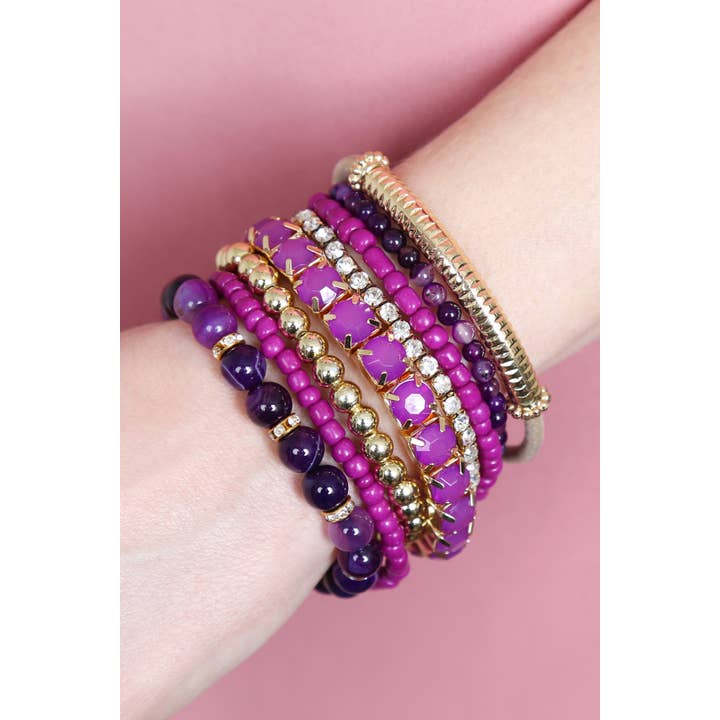 MYS Wholesale Inc - Wholesale Beaded Bracelet - Regular Size Stack-able Beads Bracelet Set20