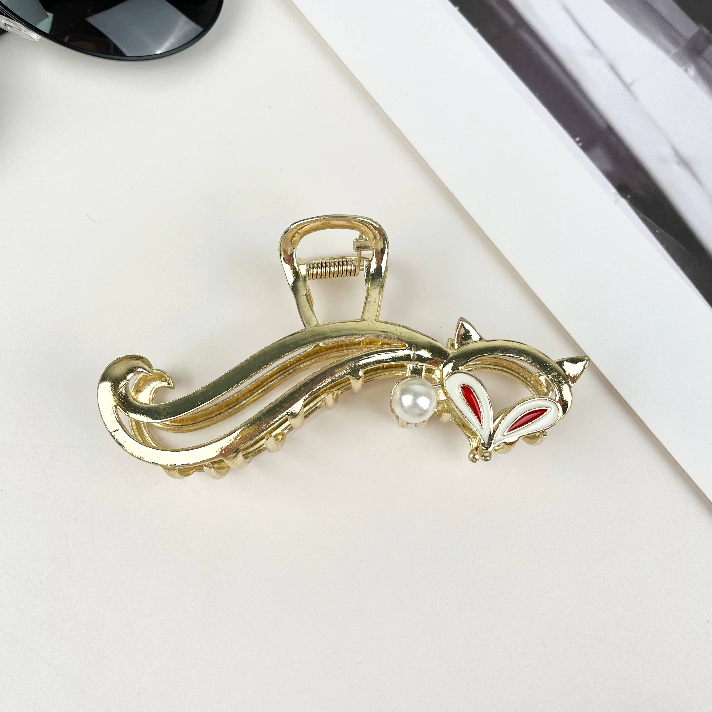 Guld Fox Gold Metal Pearl Hårkloklemme for engroshandel på Faire1