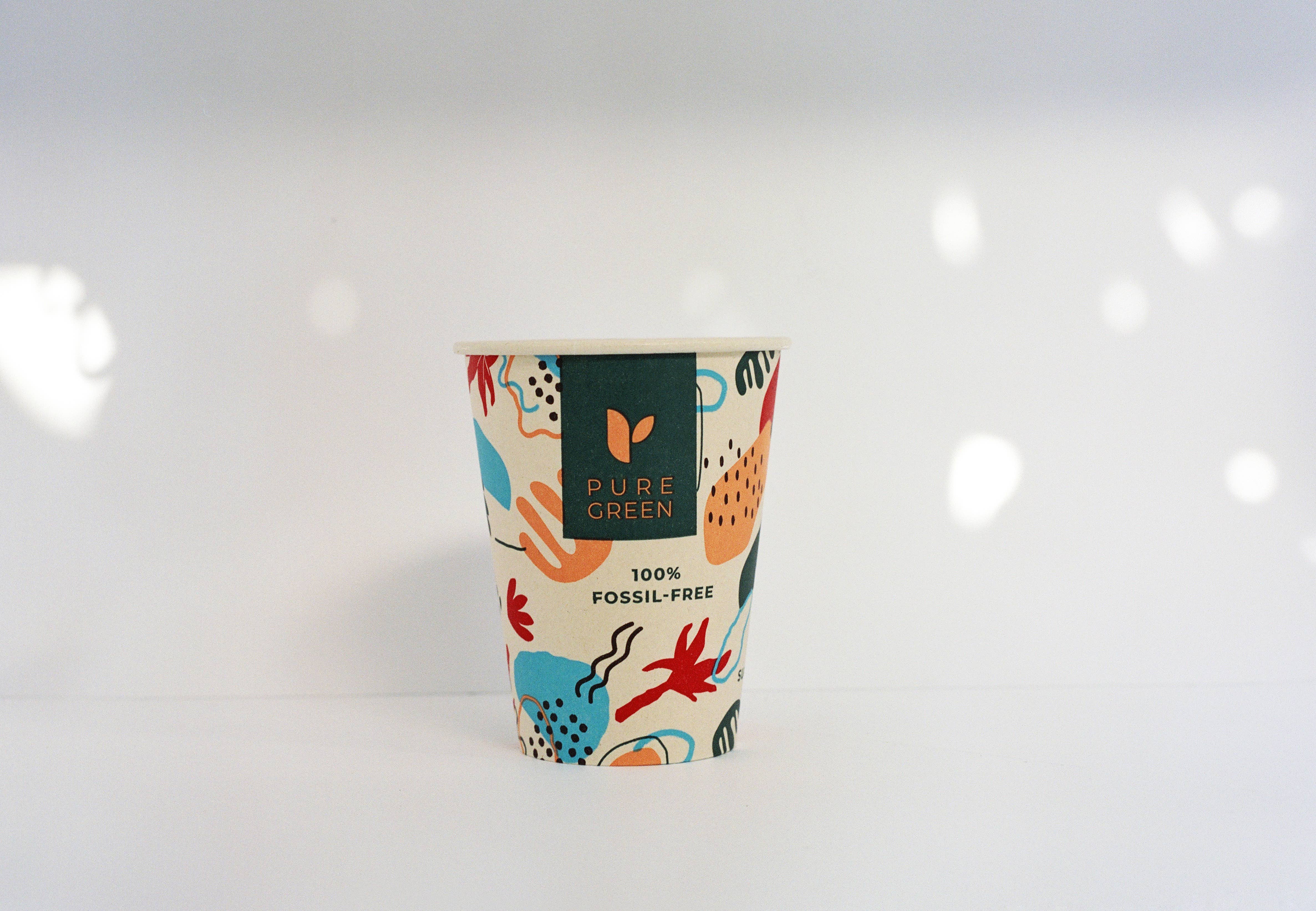 PUREGREEN GmbH – Engroshandel Engangsbæger – 100 % biologisk nedbrydelig plantebaseret kaffebæger (50 stk.)1