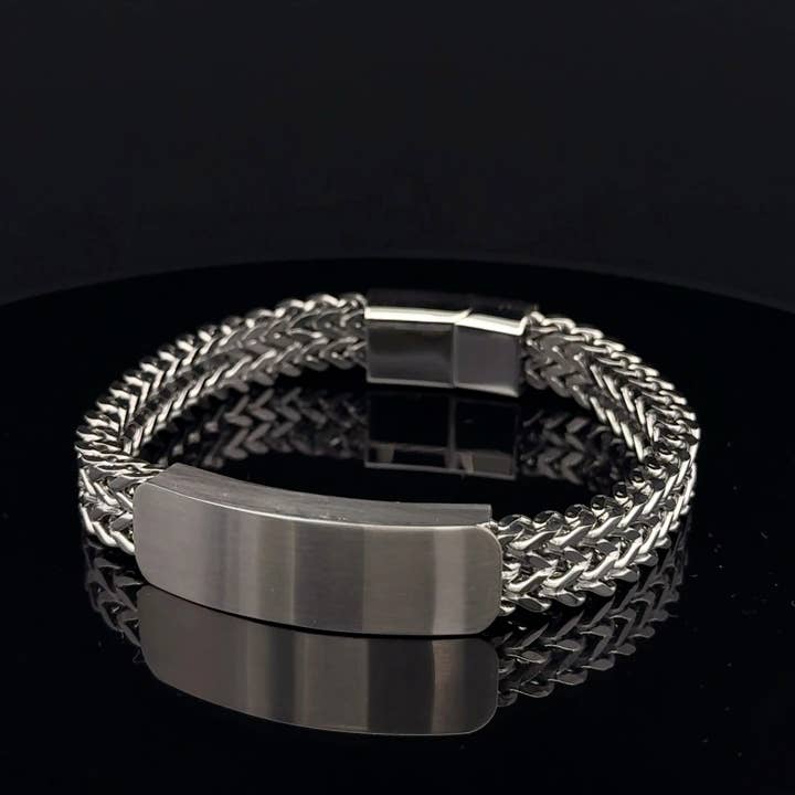 Name Tag Bracelet, Double Foxtail, 10mm for wholesale by PAXPARIS