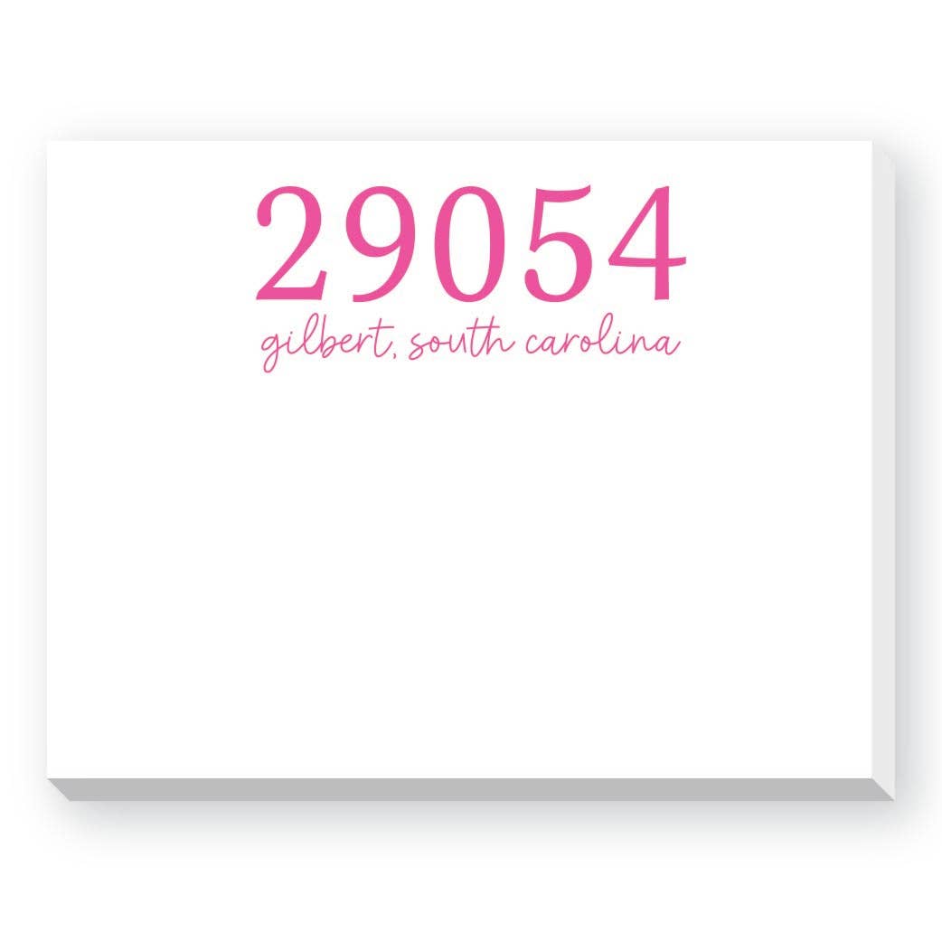 Donovan Designs - Wholesale Notepad - ZIP CODE DITTIE NOTEPAD1