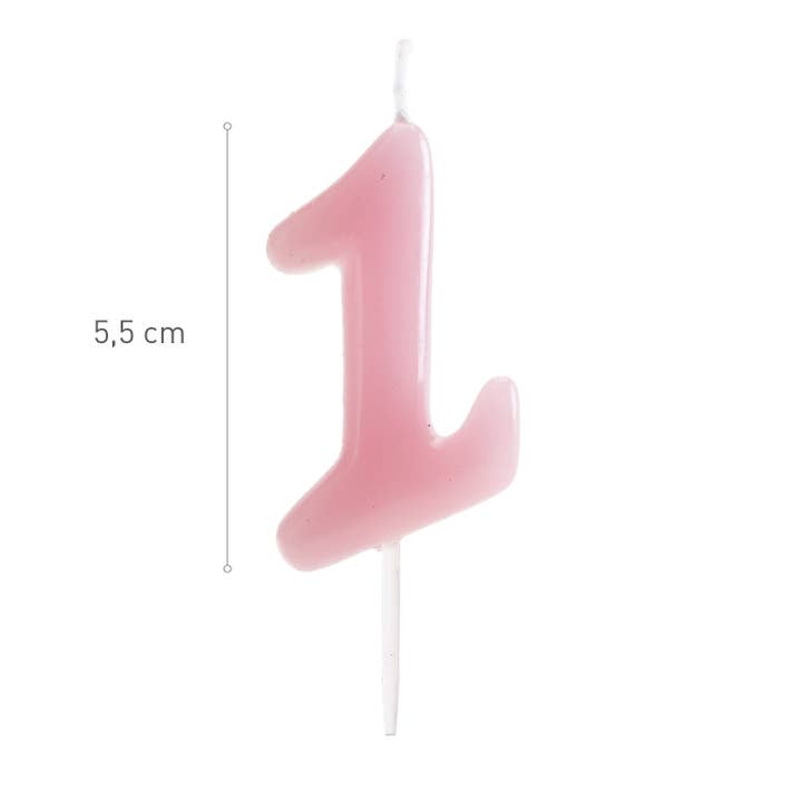 Birthday candle for decorating cakes, baby pink for wholesale on Faire2