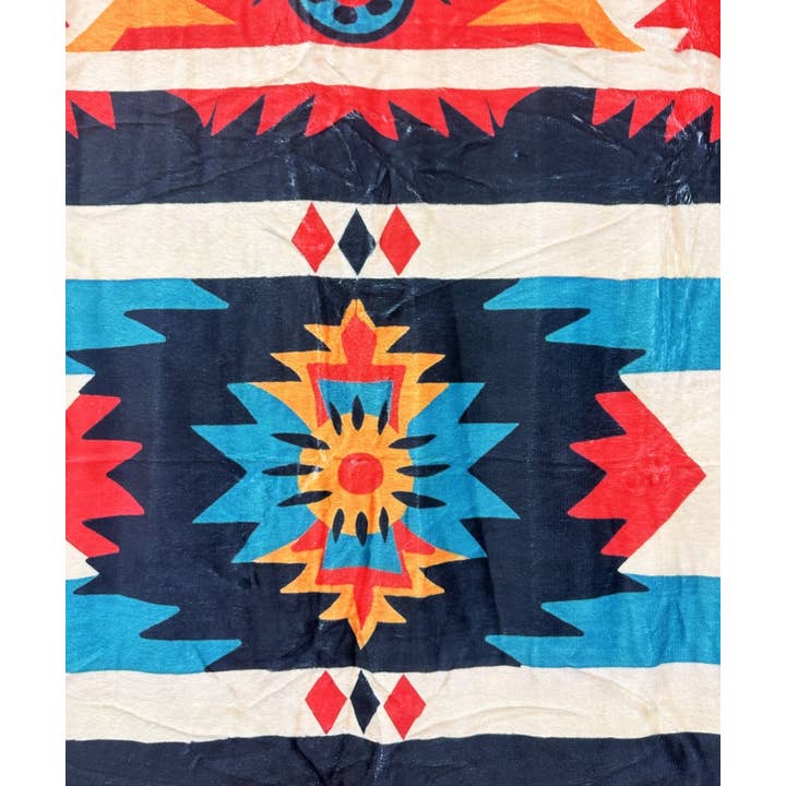 DESHENG ENTERPRISE - Wholesale Throw Blanket - AZTEC WESTERN PRINT FLANNEL BLANKET 1