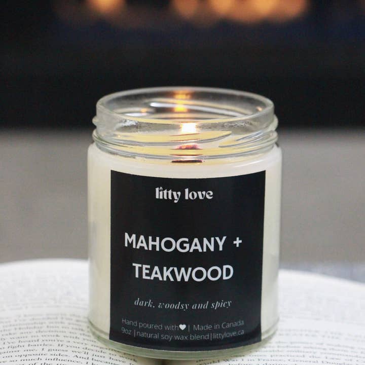 litty love - Wholesale Jar/Filled Candle - mahogany & teakwood - 9oz candle2