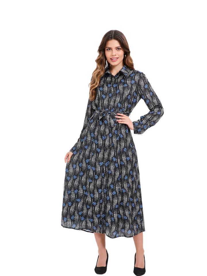 Celestial Bloom Midi Dress for wholesale by Miss Finch NYC