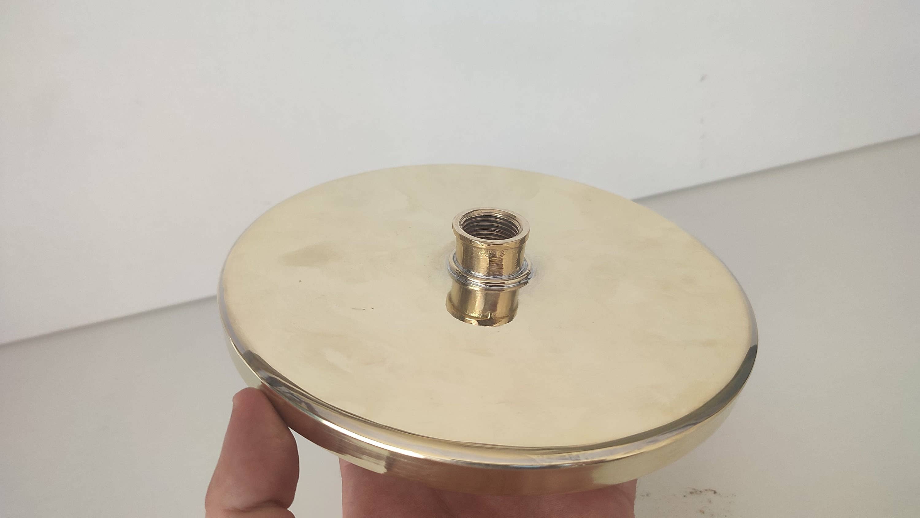 MARRAKECH METACRAFT LTD - Vendita all'ingrosso Soffioni doccia - Soffione doccia rotondo in ottone non verniciato artigianale6