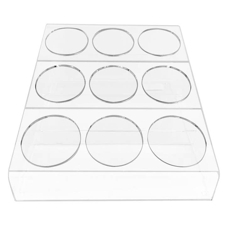 DesignStyles Home - Wholesale Bottle Rack/Holder - Simply Brilliant Clear Acrylic Bottle Holder with Nine Holes3