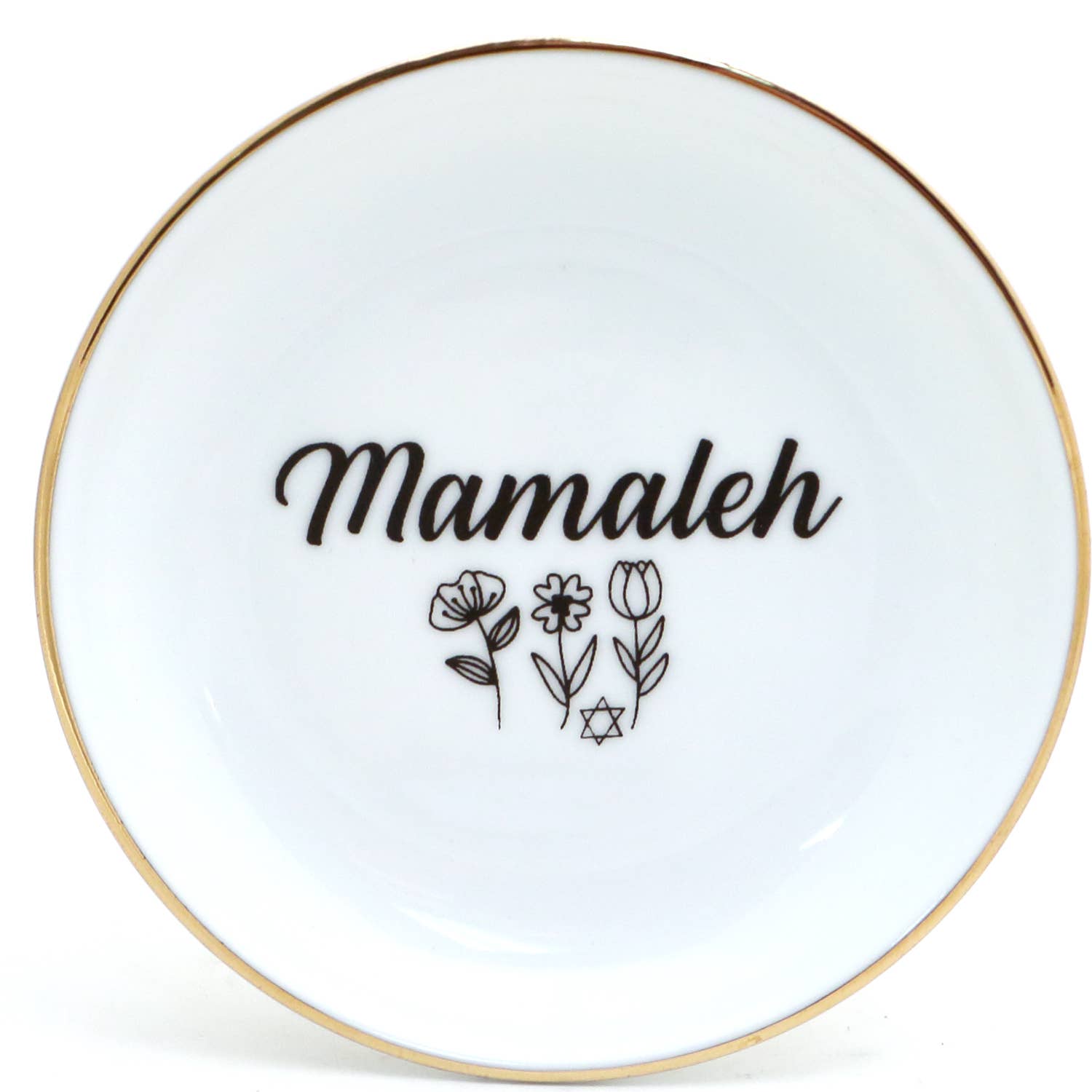 Lenny Mud - Wholesale Jewelry Dish - Mamaleh ring dish, Yiddish ring holder with 22K gold accents2