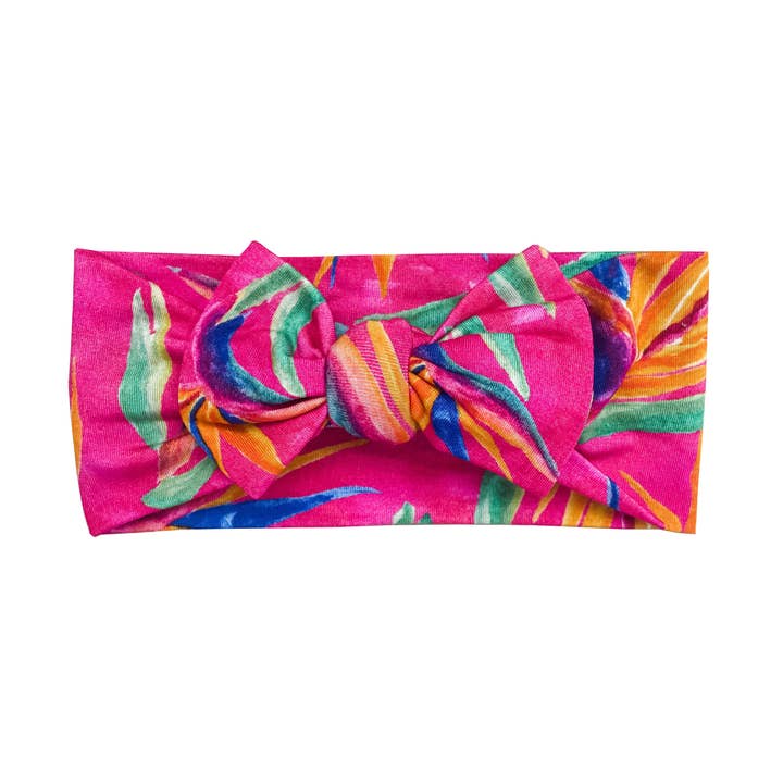 Diadema con lazo, diseño de pájaro del paraíso para venta al por mayor de Florida Kid Co.