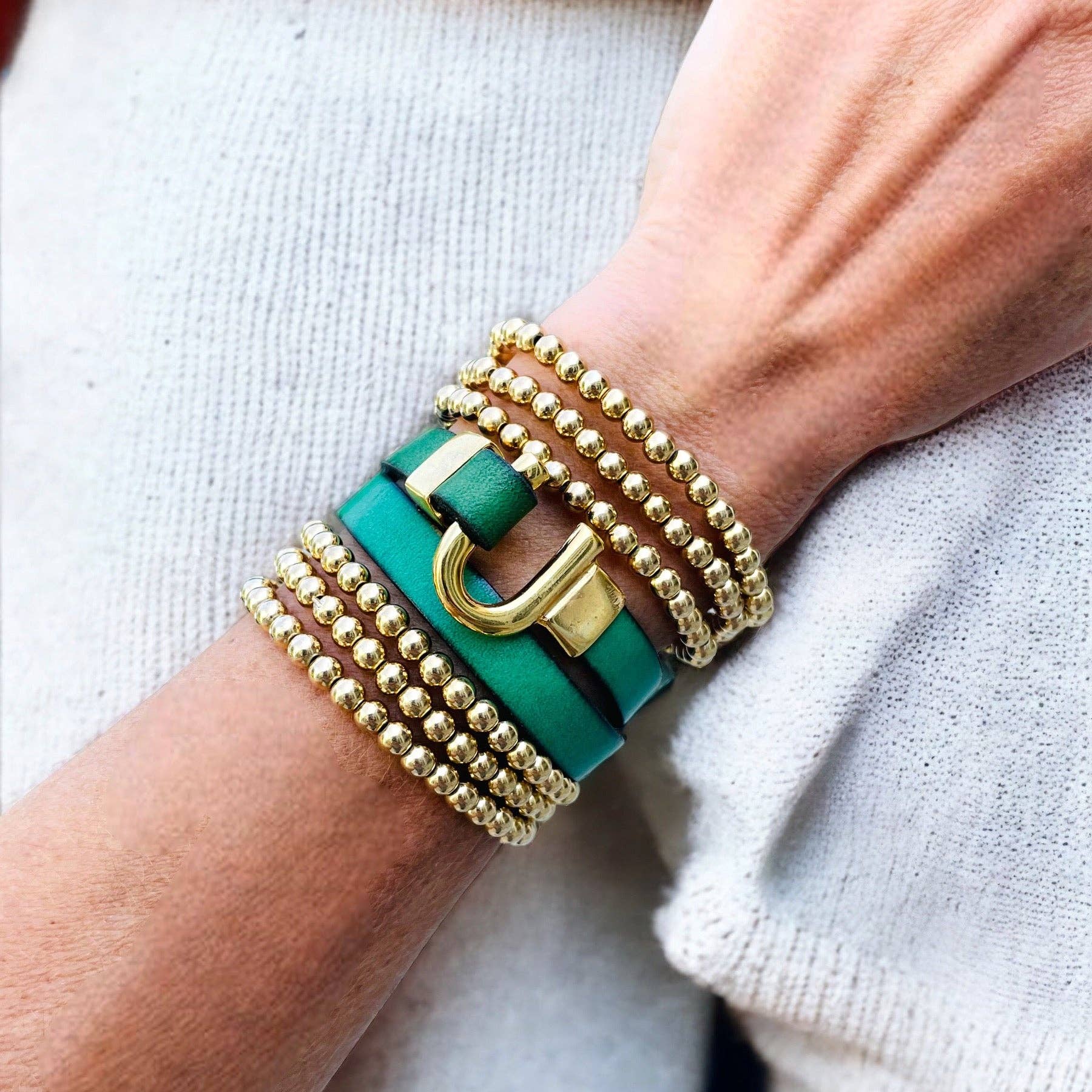 Shiver + Duke - Wholesale Bangle Bracelet - Horseshoe Leather Bracelet Wrap - 4 color choices1